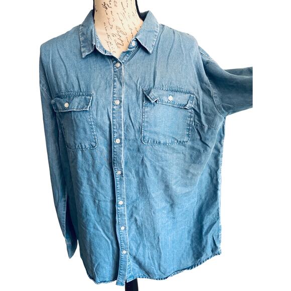 Women’s A New Day Button-Up Denim Shirt size XL - Picture 2 of 7